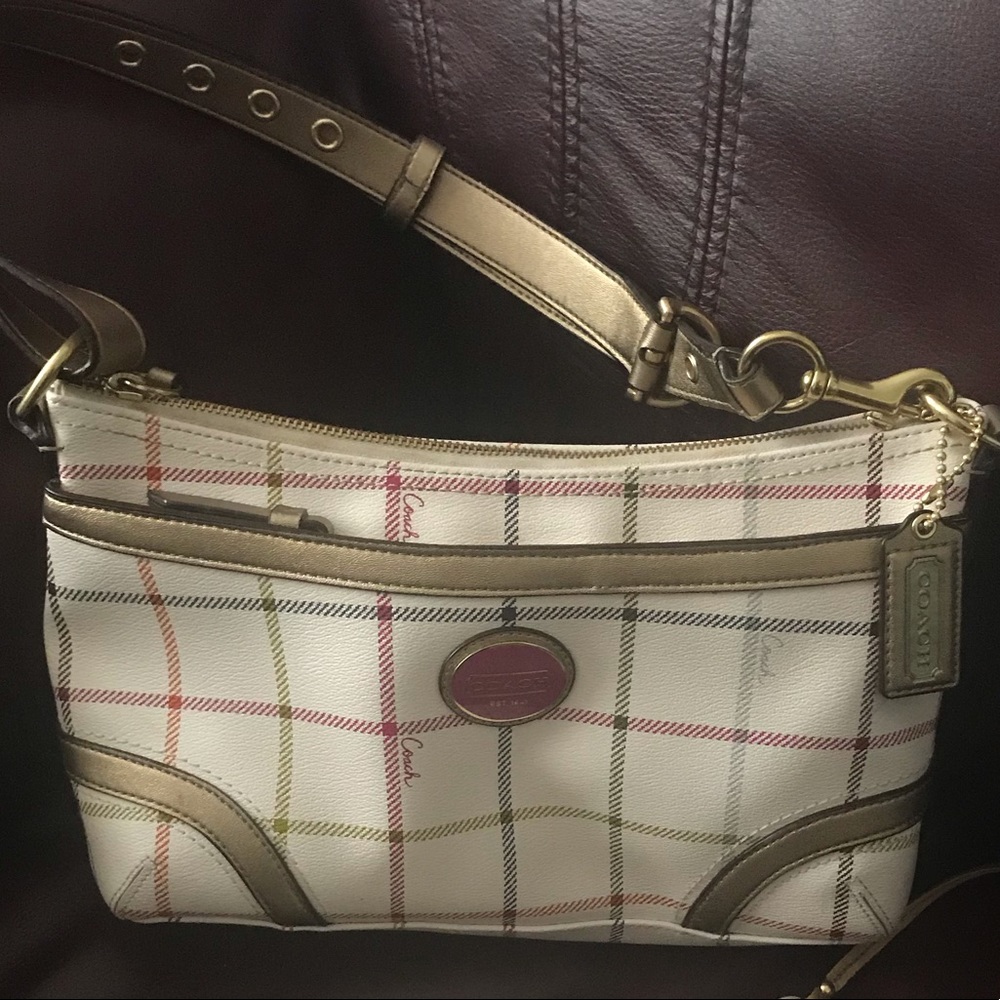Coach Off-White and multi colored purse